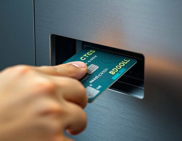 Terminal de autoservicio con protección anti-skimming instalada